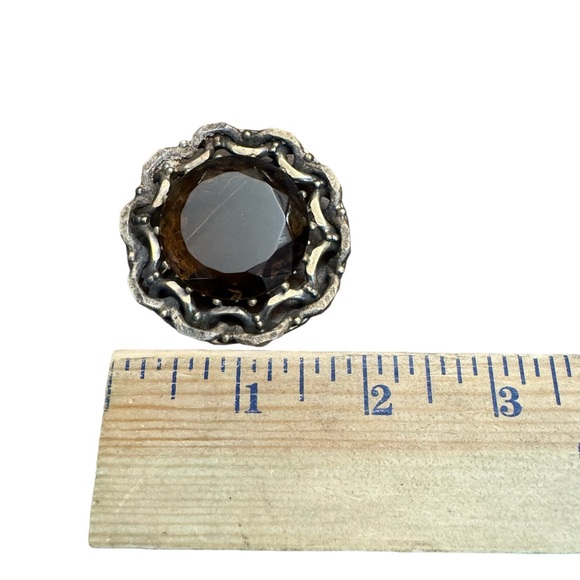 Vintage Marvella Citrine Stone Brooch Pin - Picture 10 of 11